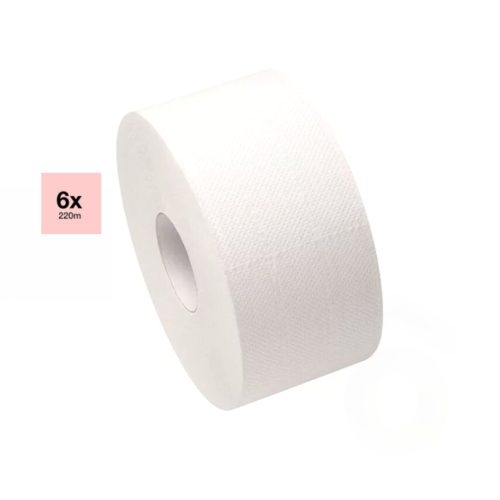 Toalettpapír 26cm 2r.x16g 6db 220m 9x23cm/965lap FEHÉR