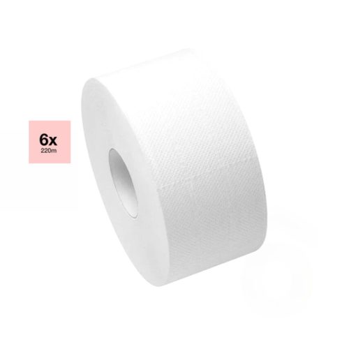 Toalettpapír 26cm 2r.x16g 6db 220m 9x23cm/965lap HÓFEHÉR