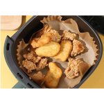 Air fryer sütőpapír olaj nélküli sütőhöz - NÉGYZET, 20cm - 50 db/csomag
