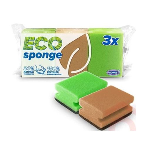 Mosogatószivacs formázott 3db 4,5x7x9,5cm Bonus