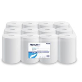   Lucart Strong 14 CF, belső letekeredésű kéztörlő, 2rétegű, 14cm cellulóz, 58m/tekercs, 12tek./zsugor