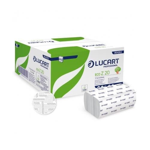 Lucart Eco Z20 interfold hajtott kéztörlő, 2rétegű, 200lap/csomag, 15csomag/karton