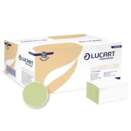   Lucart Easy Green V 250, Z hajtogatott kéztörlő, 1 r., zöld, 250lap/cs.,20cs./krt.