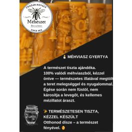 Méhviaszgyertya 8.5 cm 1 db 