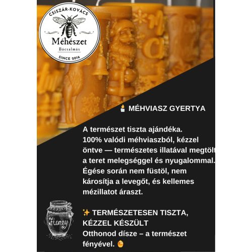 Méhviaszgyertya 8.5 cm 1 db 