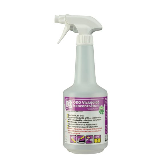 Brilliance ® ÖKO Vízkőoldó koncentrátum hígítós flakon szórófejjel 750 ml (ÜRES)