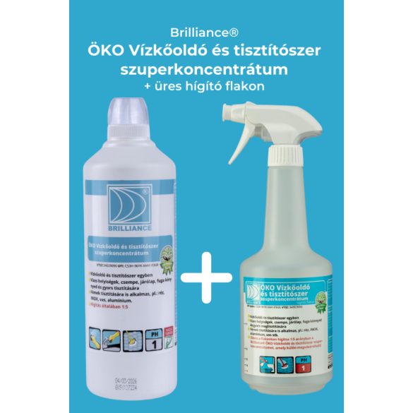 Brilliance® ÖKO Vízkőoldó és tisztítószer szuperkoncentrátum 1 liter + hígítós flakonnal