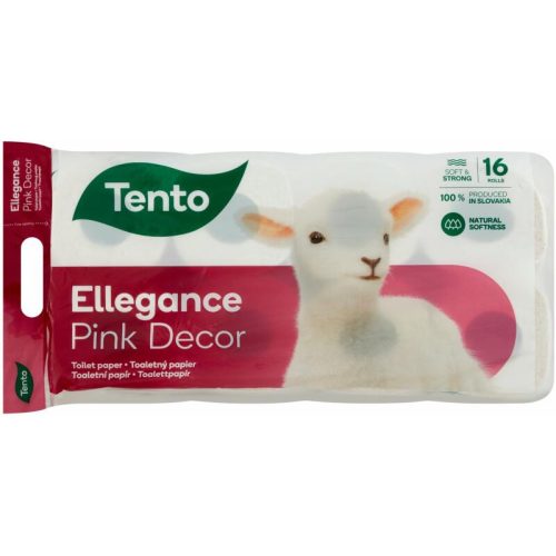 Tento Ellegance Pink Decor toalettpapír 3 rétegű 16 tekercs