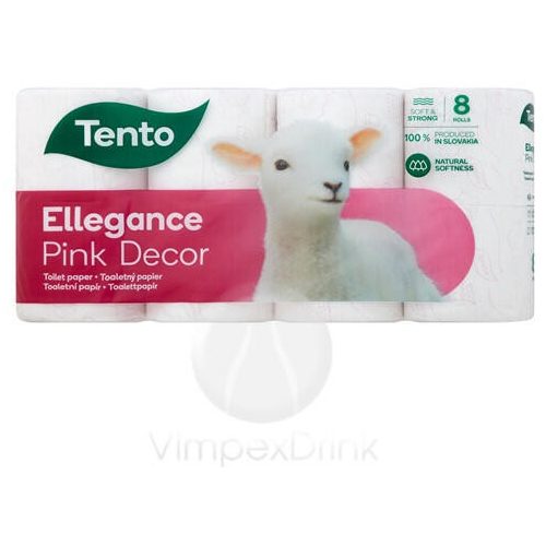 Tento Ellegance Pink Decor toalettpapír 3 rétegű 8 tekercs