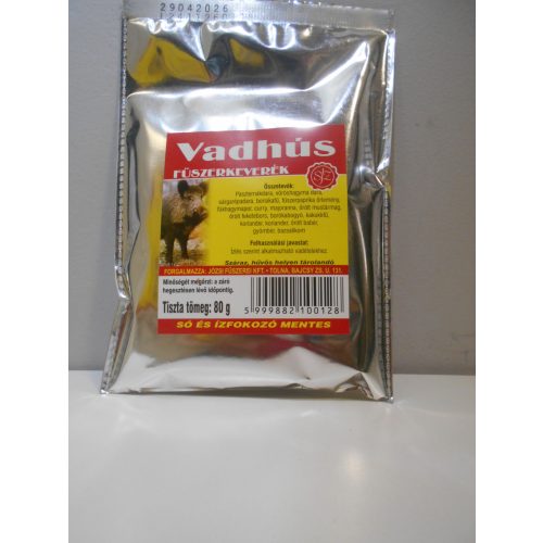 Vadhús fűszerkeverék 80 g Só +ízfokozóMENTES!