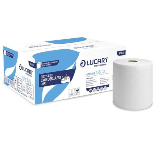 Lucart Strong 155 ID Carboard Core, tekercses kéztörlő, 2r., cell., 155m/tek.,6tek./kart.